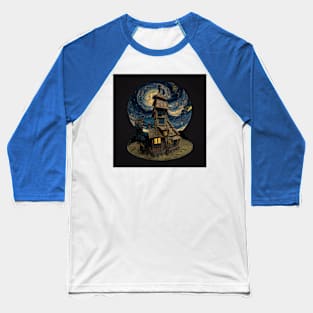 Starry Night Over The Burrow Baseball T-Shirt